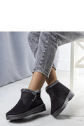 Bottines de neige pour femme modernes doublées fourrure synthétique hauteur cheville fermeture éclair latérale semelle épaisse caoutchouc noir
