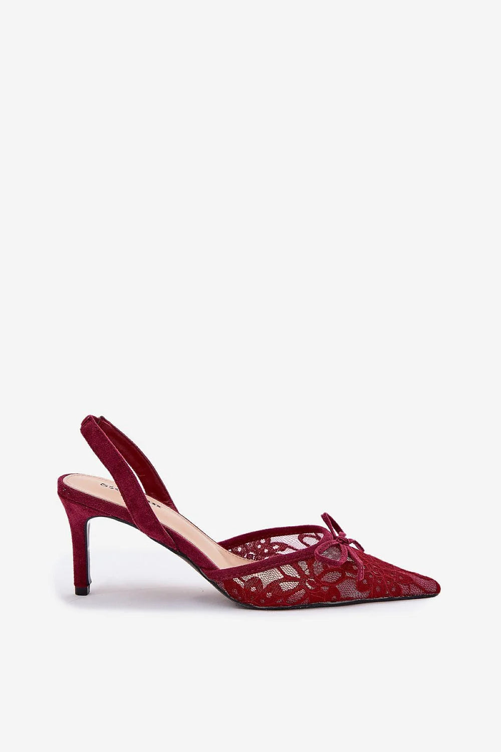 Escarpins à talons hauts en dentelle bordeaux pour femmes, style élégant, occasion formelle, talon 8 cm, taille 36-39