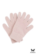 Gants en laine pour femmes rose pâle design élégant manchette côtelée isolation thermique confort hiver mode