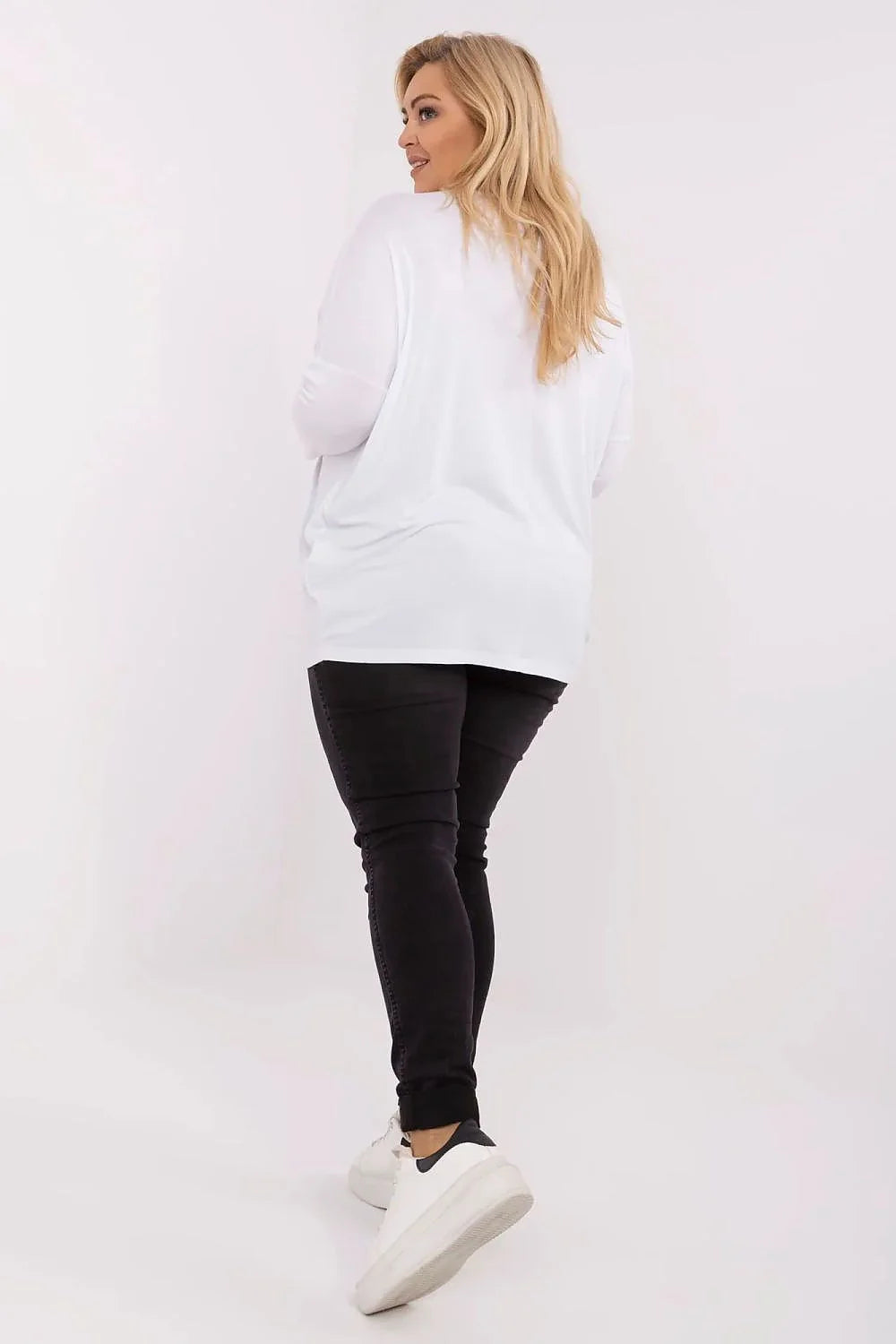 Chemisier grande taille Relevance confort mode femme Dress to impress manches 3/4 col rond tissu élastique viscose élasthanne