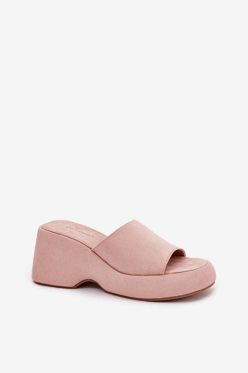 Sandales compensées en cuir suédé écolo pour femmes style moderne minimaliste talon 8.5 cm plateau 4 cm confort tout jour occasion