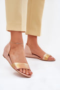 Sandales Step in style pour femmes cuir naturel design élégant ouverture latérale talon 3 cm chaîne cheville
