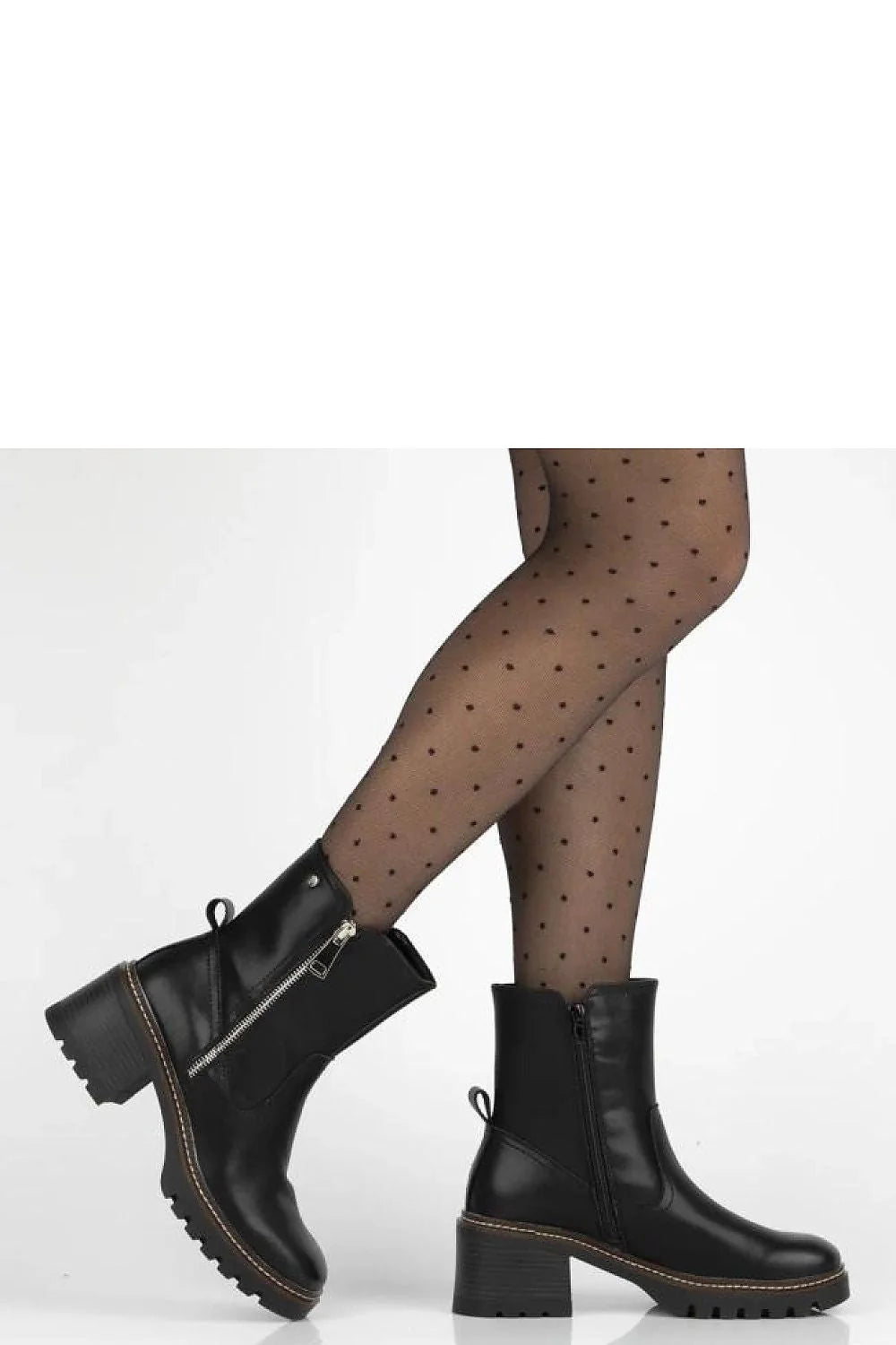 bottines noires cuir naturel Brenda Filippo talon bloc confortable semelle crantée antidérapante fermeture éclair tirette surpiqûres contrastées urbain rock