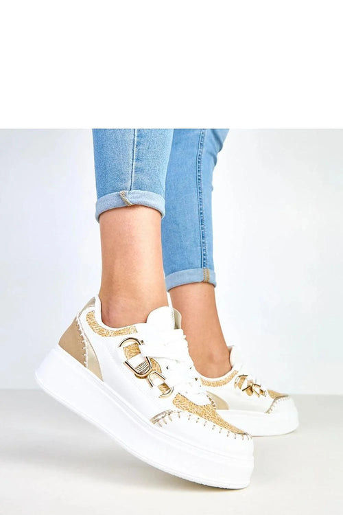 baskets femme plateforme 5cm cuir écologique synthétique blanc beige tressé raphia lacets œillets dorés semelle compensée antidérapante confort