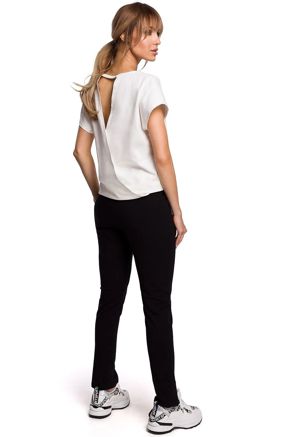 Pantalon long femme coton élasthanne moderne coupe droite fentes avant confort mode urbaine sophistiquée