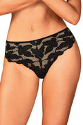 Culotte en dentelle noire pour femmes avec motif floral, coupe ajustée, finition en vague, matériau respirant, style élégant et sensualité