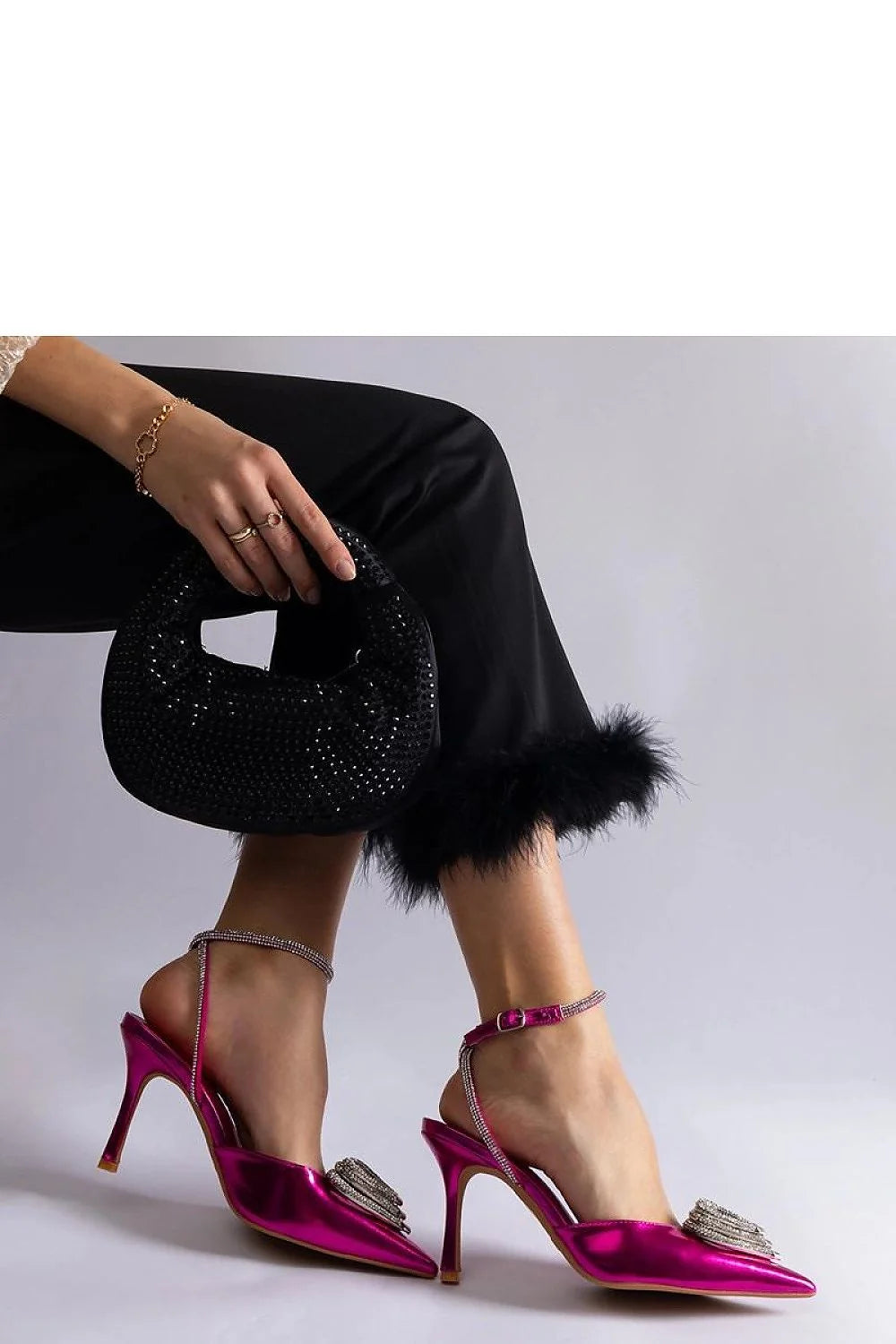 Escarpins à talons hauts Solea design ouvert zircons cuir synthétique talons stables confort occasions spéciales femmes
