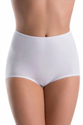 culotte taille haute femme bambou douce confortable respirante blanche couvrante gainante invisible coutures plates bords picot extensible maintien quotidien respirabilité