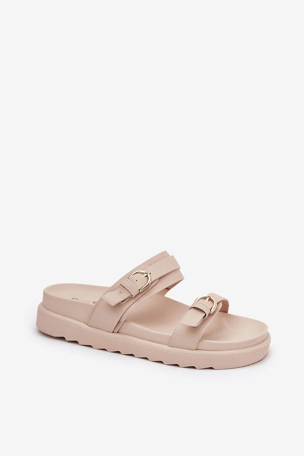 Sandales élégantes pour femmes plateforme cuir artificiel beige brides or mode été