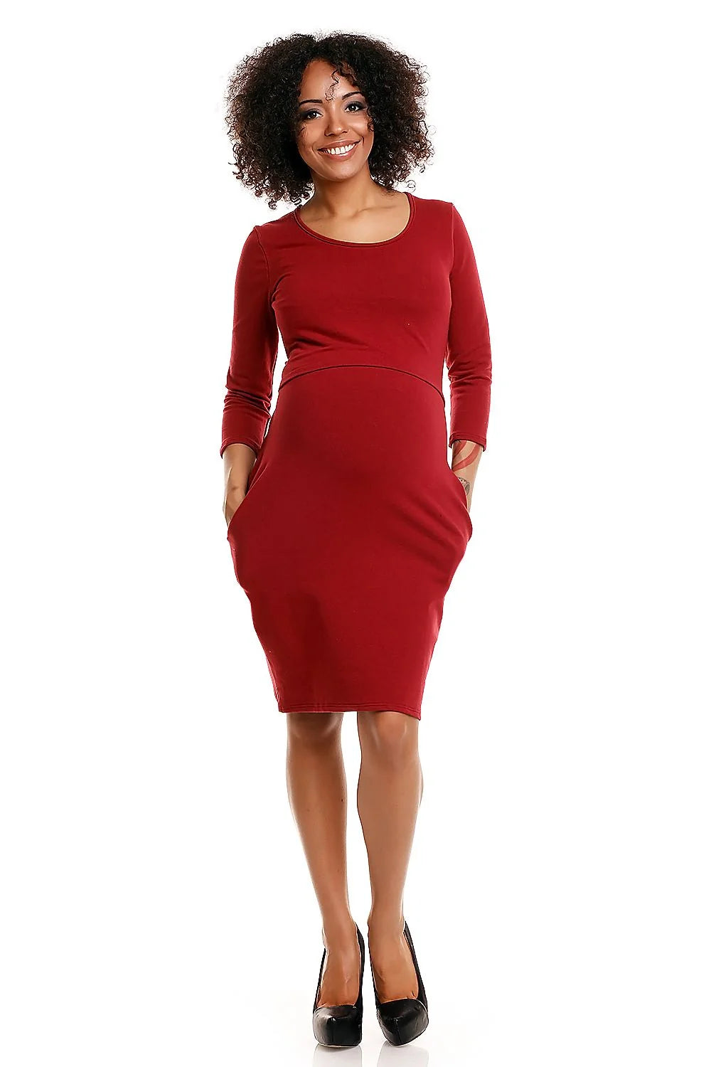 Robe de grossesse en tricot élégante et confortable pour futures mamans modernes avec style chic