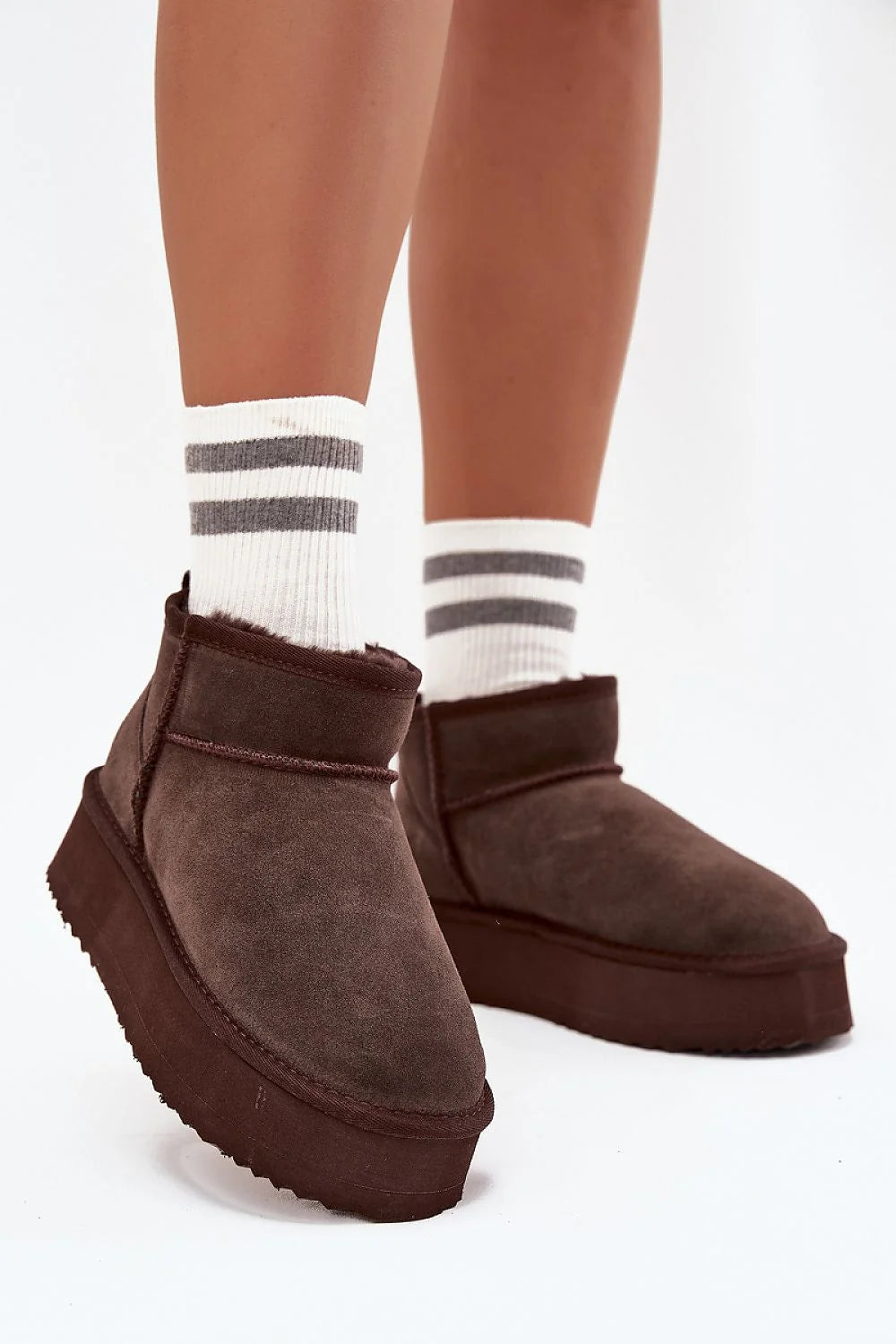 bottes neige Vinceza femmes daim naturel fourrure épaisse chaudes plateforme crantée caoutchouc légères faciles slipon cosy urbain