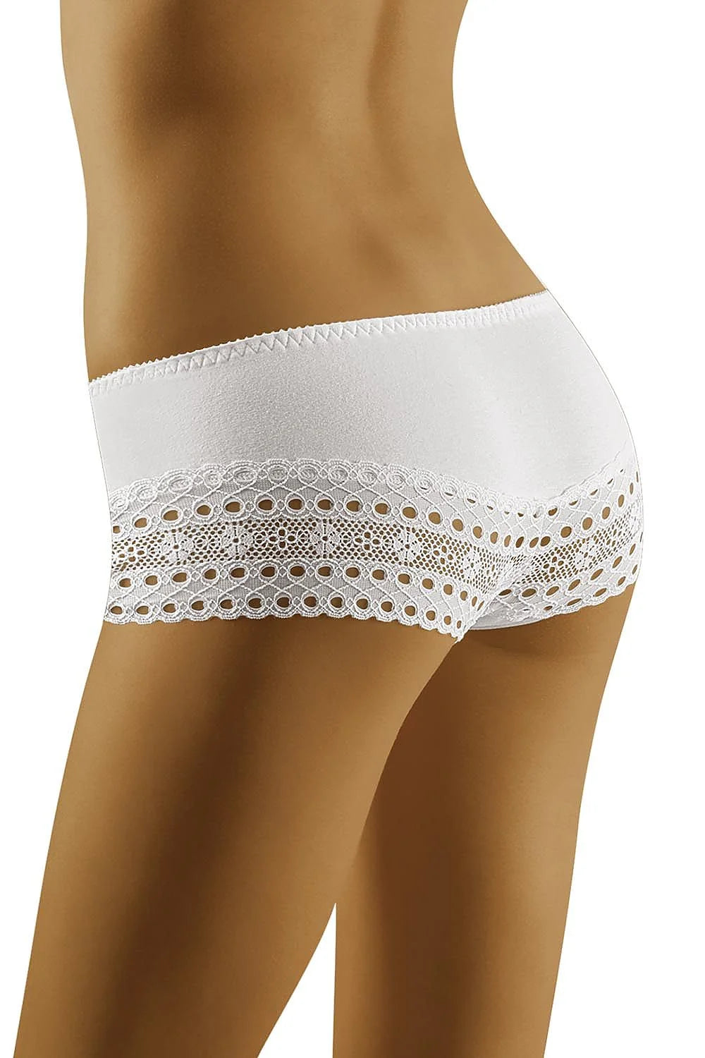 Shorts Wolbar en coton élasthanne noir lace floral hipster