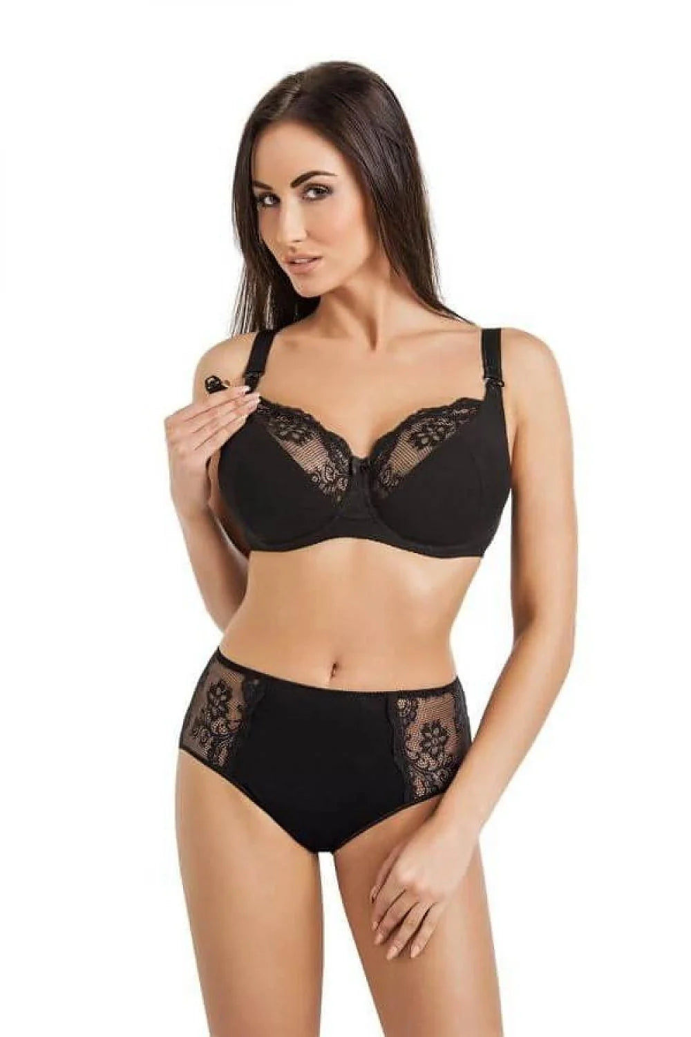 Soutien-gorge allaitement dentelle florale en coton Lycra coupe pleine bretelles ajustables culotte assortie tailles femmes mode lingerie