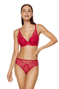 Ensemble de lingerie féminine push-up dentelle rouge soutien-gorge culotte bikini mousse fine coton OEKO-TEX occasion spéciale