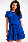 Robe de jour awama en mousseline de soie légère manches courtes fentes encolure V ajustable femme été