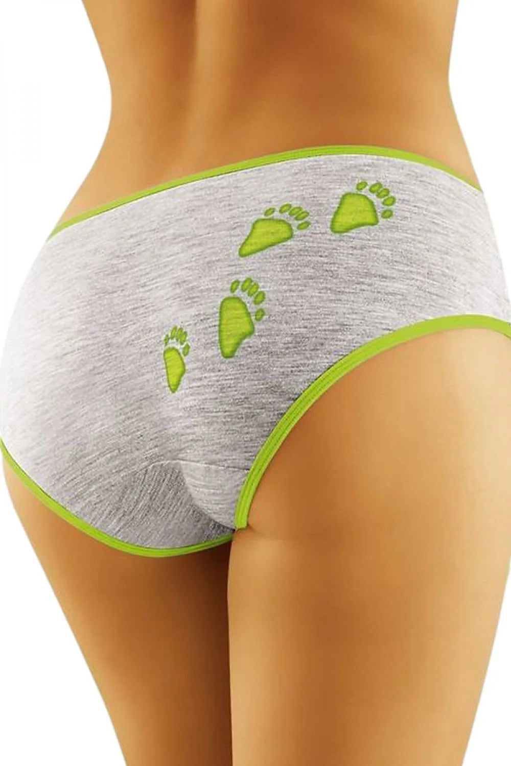 Culottes coton confort Wolbar Funny Line motif hérisson casual grise verte pour femmes modernes