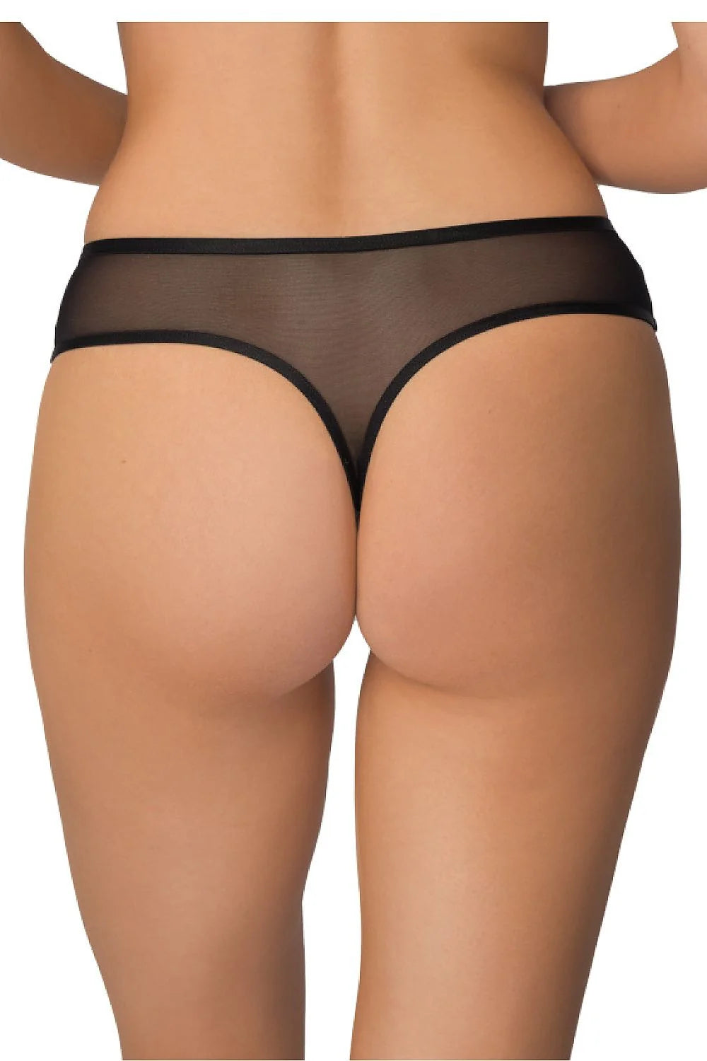 Culotte féminine en maille noire taille basse transparente coupe moderne design géométrique confortable femmes lingerie sexy