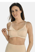 brassière allaitement sans armatures confortable pratique élégant beige doux maternité coton élasthanne extensible doublé emboîtant bretelles larges réglables