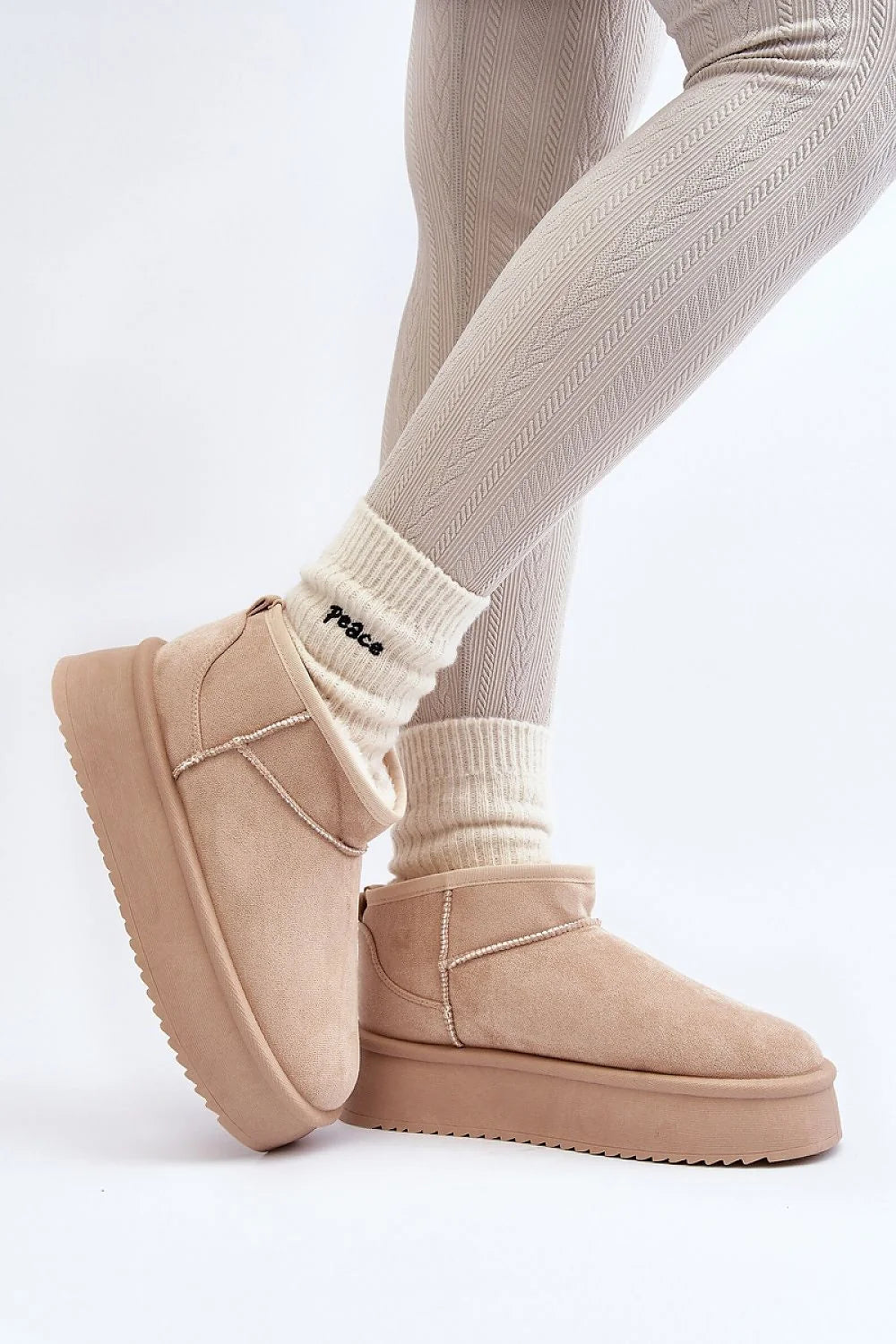 Bottes de neige Step in style plates coupe basse éco-suède fourrure chaussures mode femmes confortables
