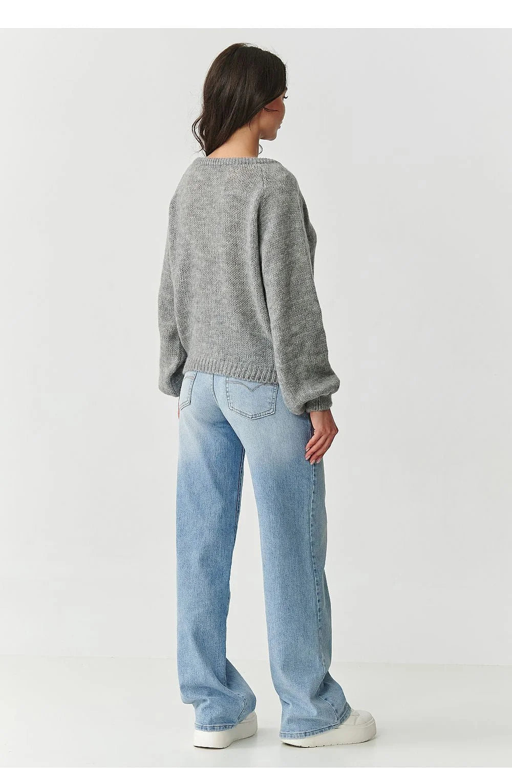 pull femme maille mohair laine polyamide acrylique doux chaud duveteux ample boxy manches longues col rond