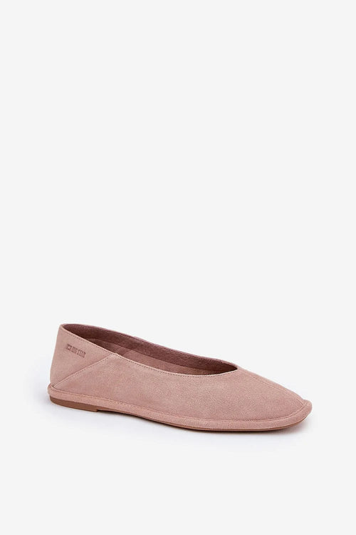 Ballerines femmes design épuré rose poudré cuir suédé semelle douce confort tout le jour style intemporel