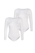 Body femme classique manches longues en viscose qualité supérieure ajusté silhouette féminine fermeture crochets entrejambe