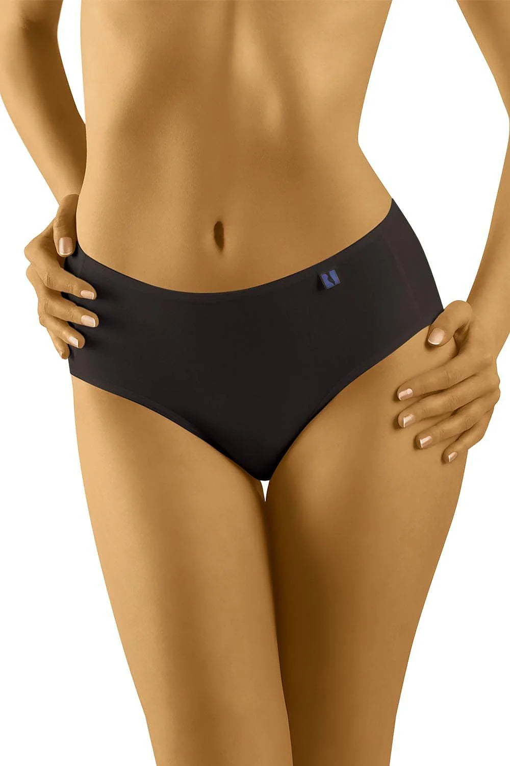 Culottes noires microfibre élégantes confortables design minimaliste taille mi-haute lingerie classique pour femmes