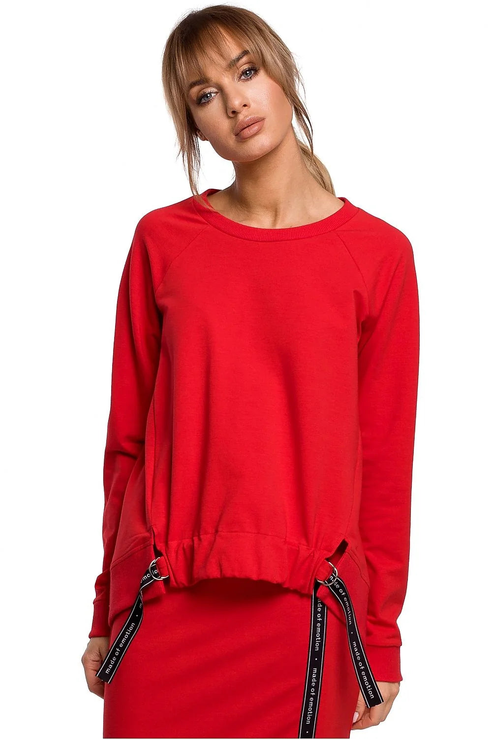 Sweatshirt femme noir coton élasthanne moderne coupe asymétrique élégant confort décontracté style urbain chic