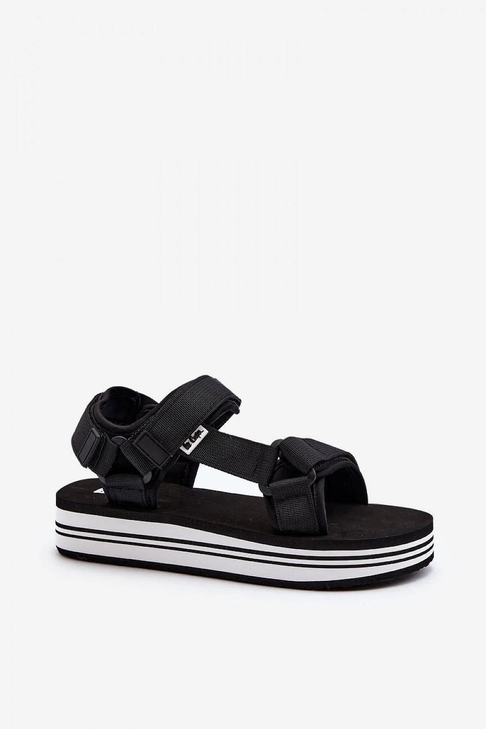 Sandales pour femmes Lee Cooper Step in style design moderne sandales plateforme velcro tissu noir semelle antidérapante summer shoes