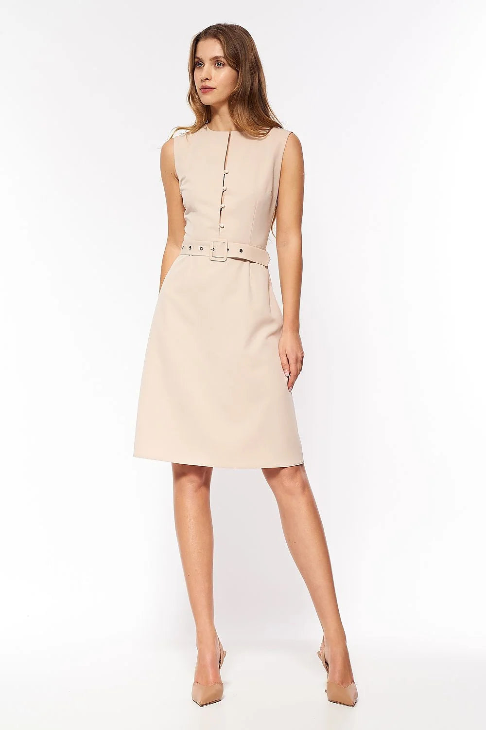 Robe de jour Nife sans manches design épuré coupe cintrée taille ajustable femme polyester elasthanne