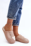 Pantoufles Step in style pour femmes, design moderne, confort optimal, semelle épaisse, faux fourrure, style cosy, beige rosé, manches longues, idée cadeau