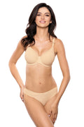 ensemble lingerie beige nude microfibre lisse extensible douceur soutiengorge coquesmoulées armatures bretellesréglables bonnetsculptants couturesinvisibles culotte taillebasse