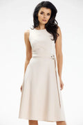 Robe élégante jour awama sans bretelles encolure bateau ceinture argent taille ajustable polyester elasthanne femmes