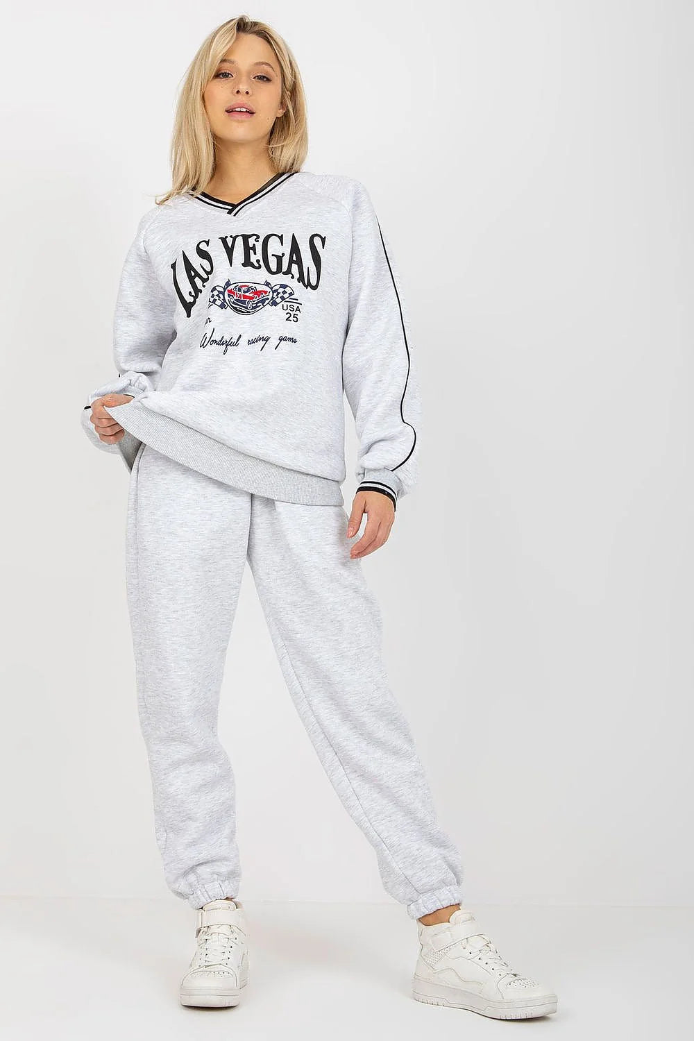 Ensemble sportswear femme sweatshirt jogging LAS VEGAS motifs course usa