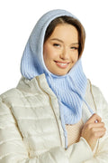 Capuche tricotée Kaptur Kamea pour femme, style décontracté, bleu pastel, matériau doux, protection contre le froid, usage quotidien
