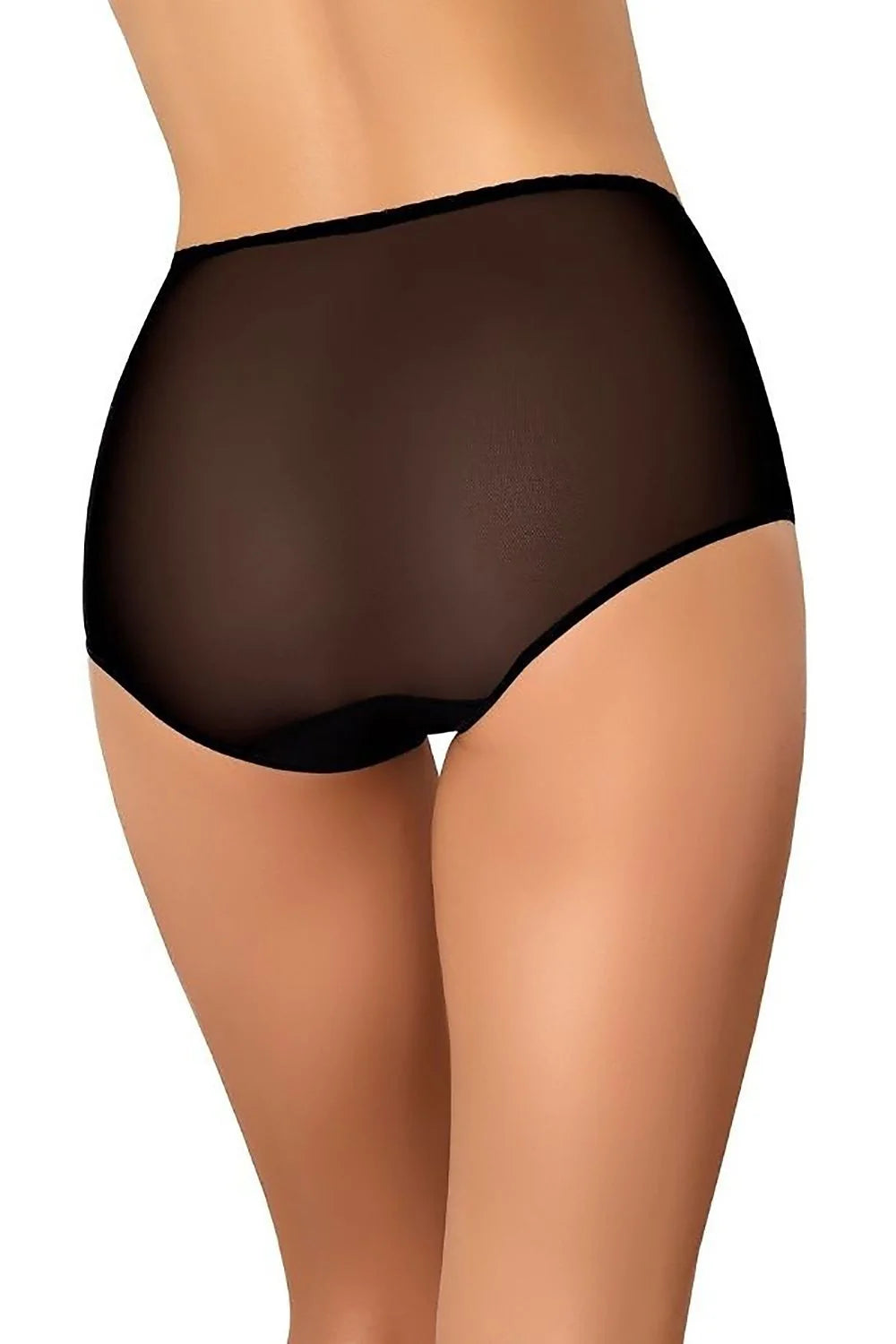 ensemble culottes féminines taille haute maille transparente noire classique trois pièces galbant confortable respirant élastique discret