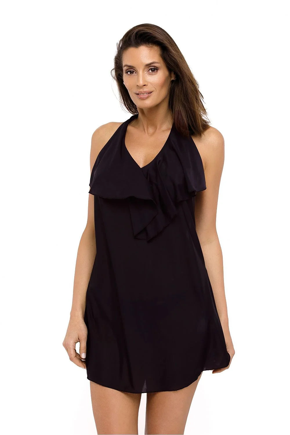 Nuisette en voile bleu clair romantique élégant volantée sans bretelles confort plage lingerie féminine
