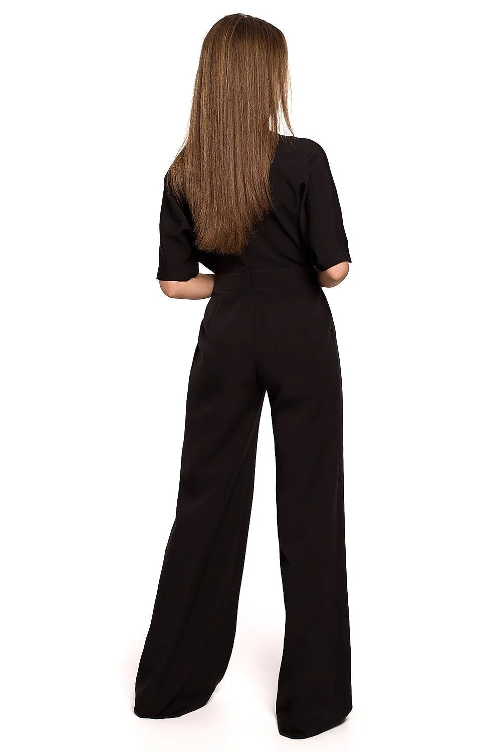 Combinaison polyester élégante et chic pour femme moderne couleur terre cuite manches chauve-souris