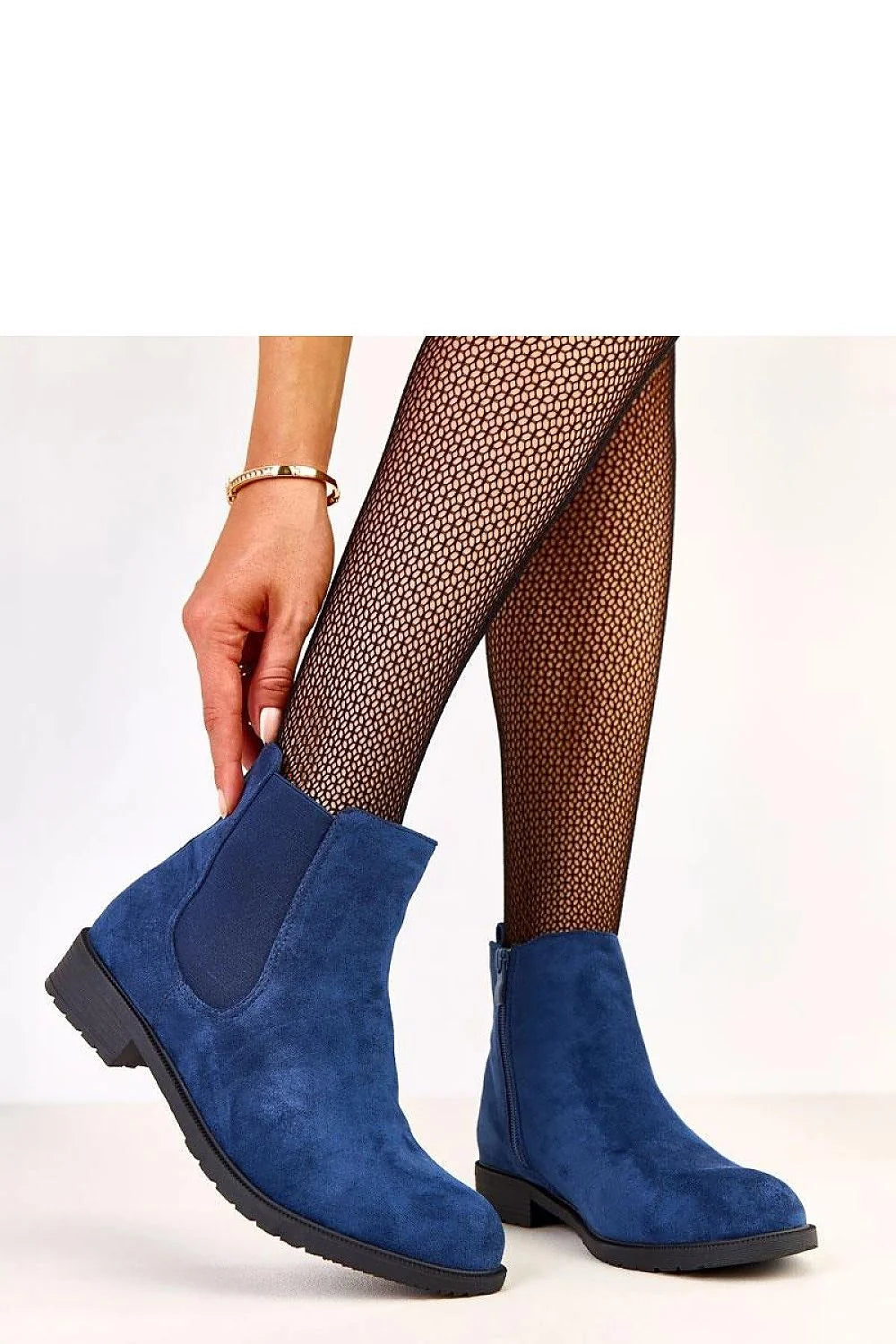bottines chelsea daim suédé cobalt écologiques cuir cheville tige125mm talon35mm bout rond élastiques latéraux zip intérieur semelle antidérapante doublure chaude