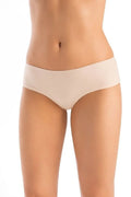 Culottes brésiliennes Teyli en bambou beige confortables ceinture élastique coupe shorty femmes quotidiennes