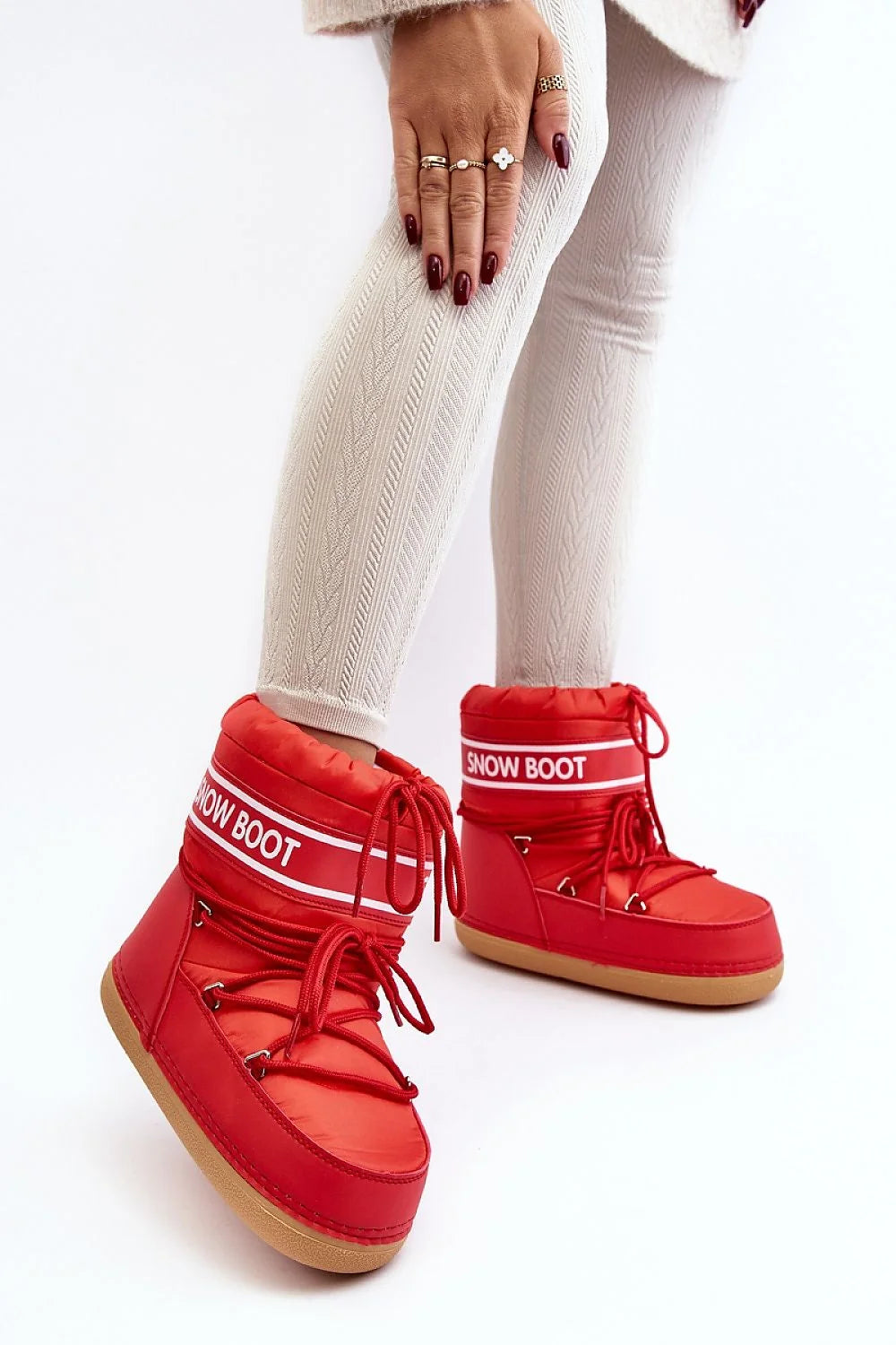 Bottes de neige pour femme Step in style, style moderne, couleur rouge vif, semelle antidérapante, confort maximal, parfait pour l'hiver