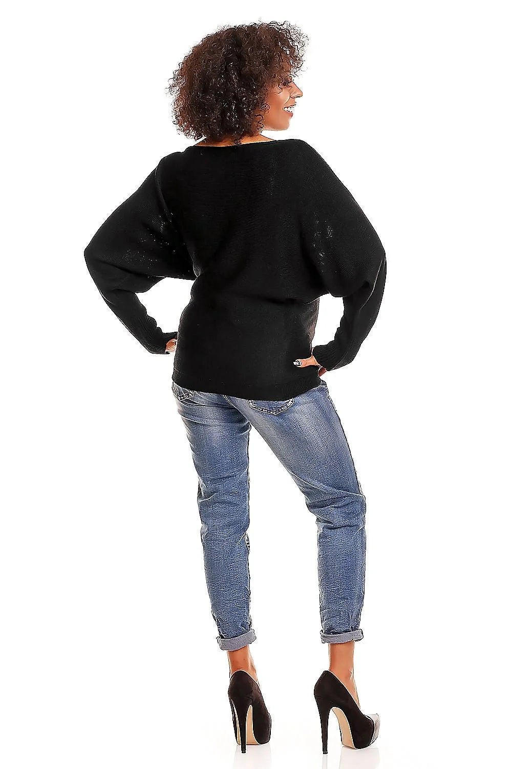 Pull grossesse maille Pee Ka Boo manches longues style décontracté élégant maternité confortable noir taille universelle maille douce finitions soignées