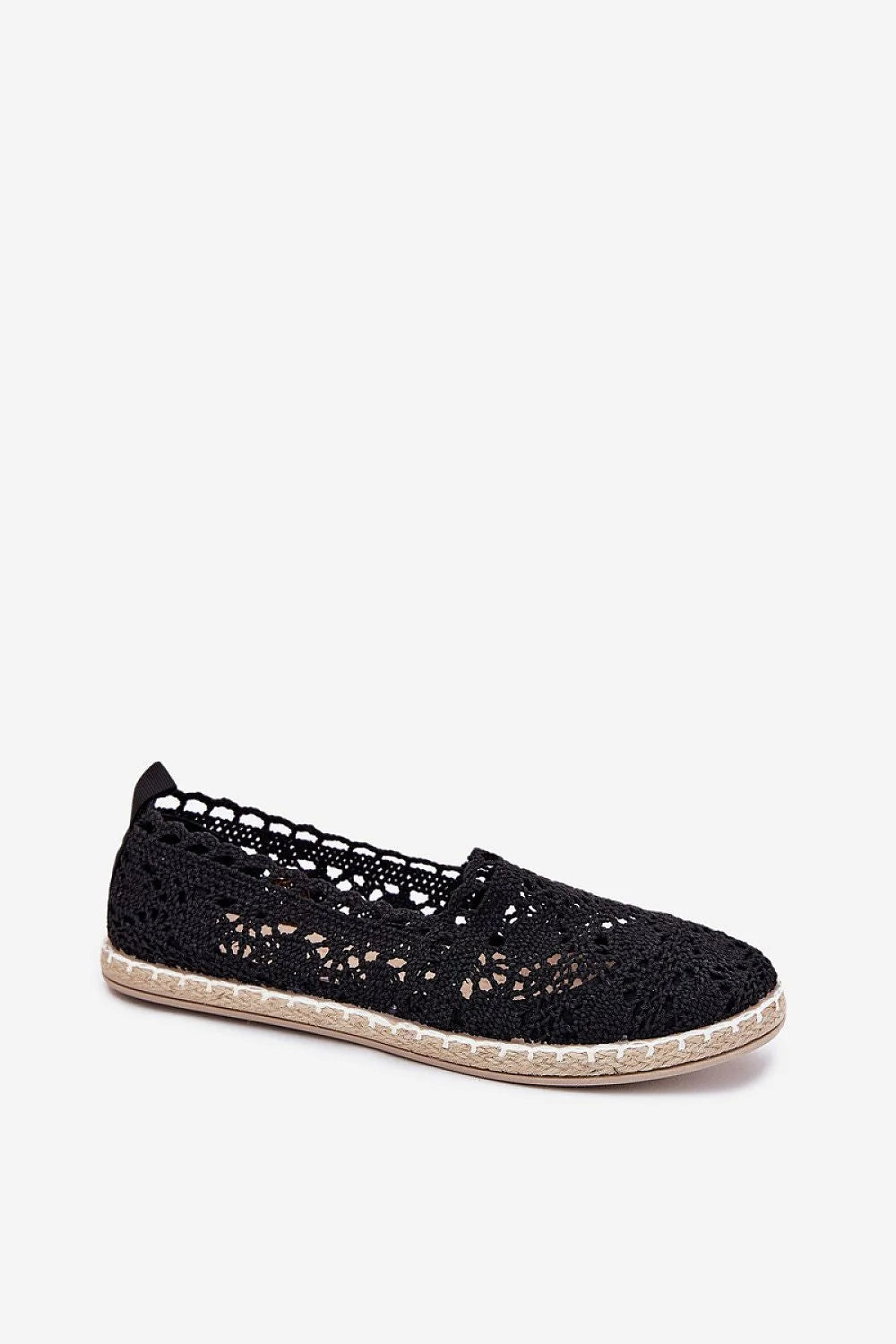 Es padrille femme crochet noir style élégant estival ventilation tige basse corde tressée beige confort été