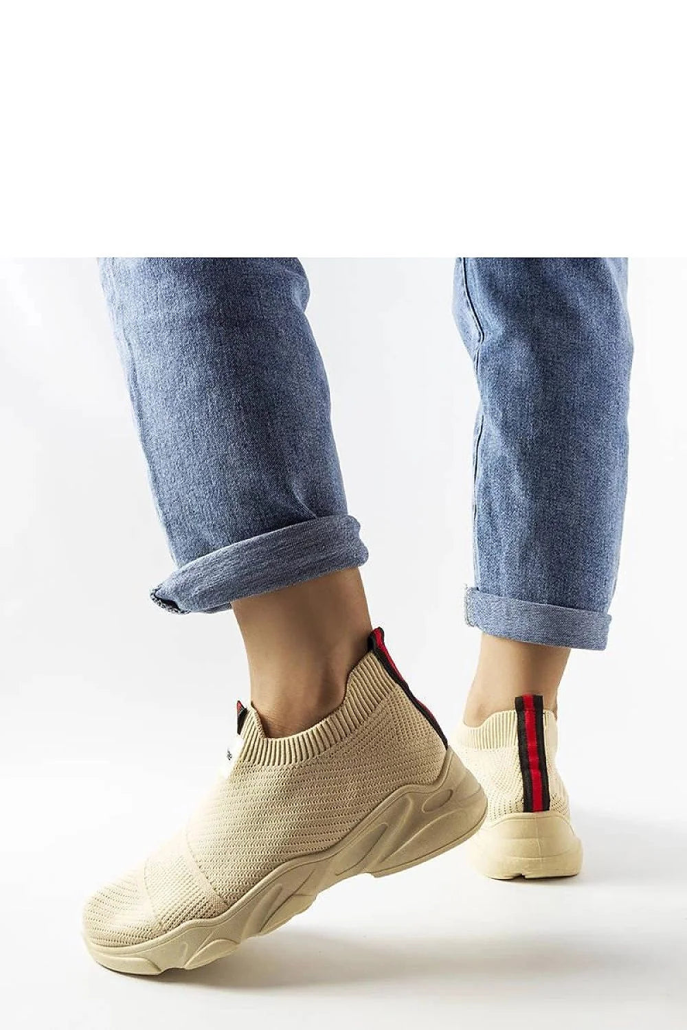 Chaussures de sport pour femmes en maille beige, semelle épaisse, confortable, style moderne, Sneakers Swaprome