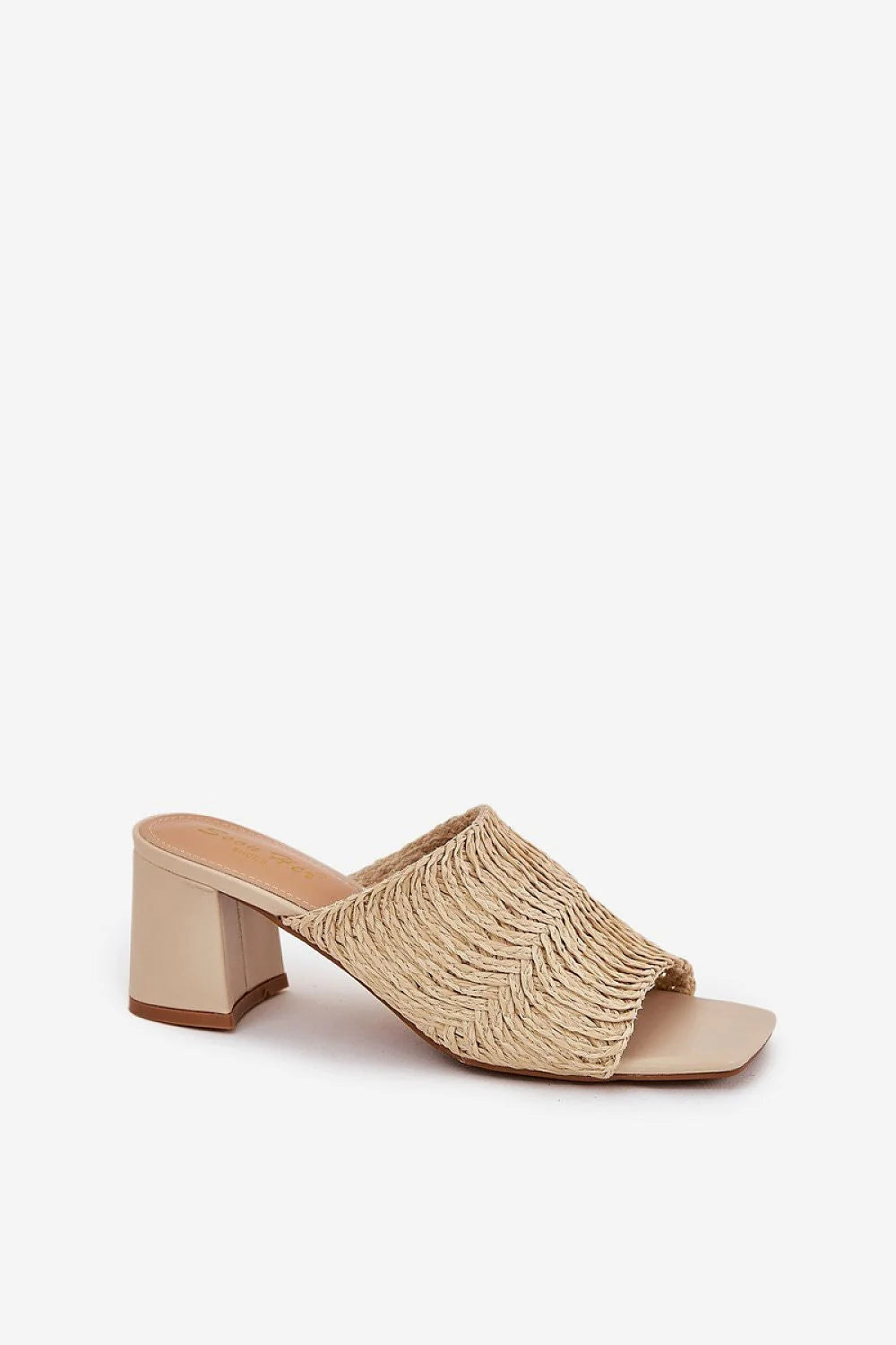 Mules à talon ouvert design estival tressé cuir écologique confortable pour femmes plage ville été 2023
