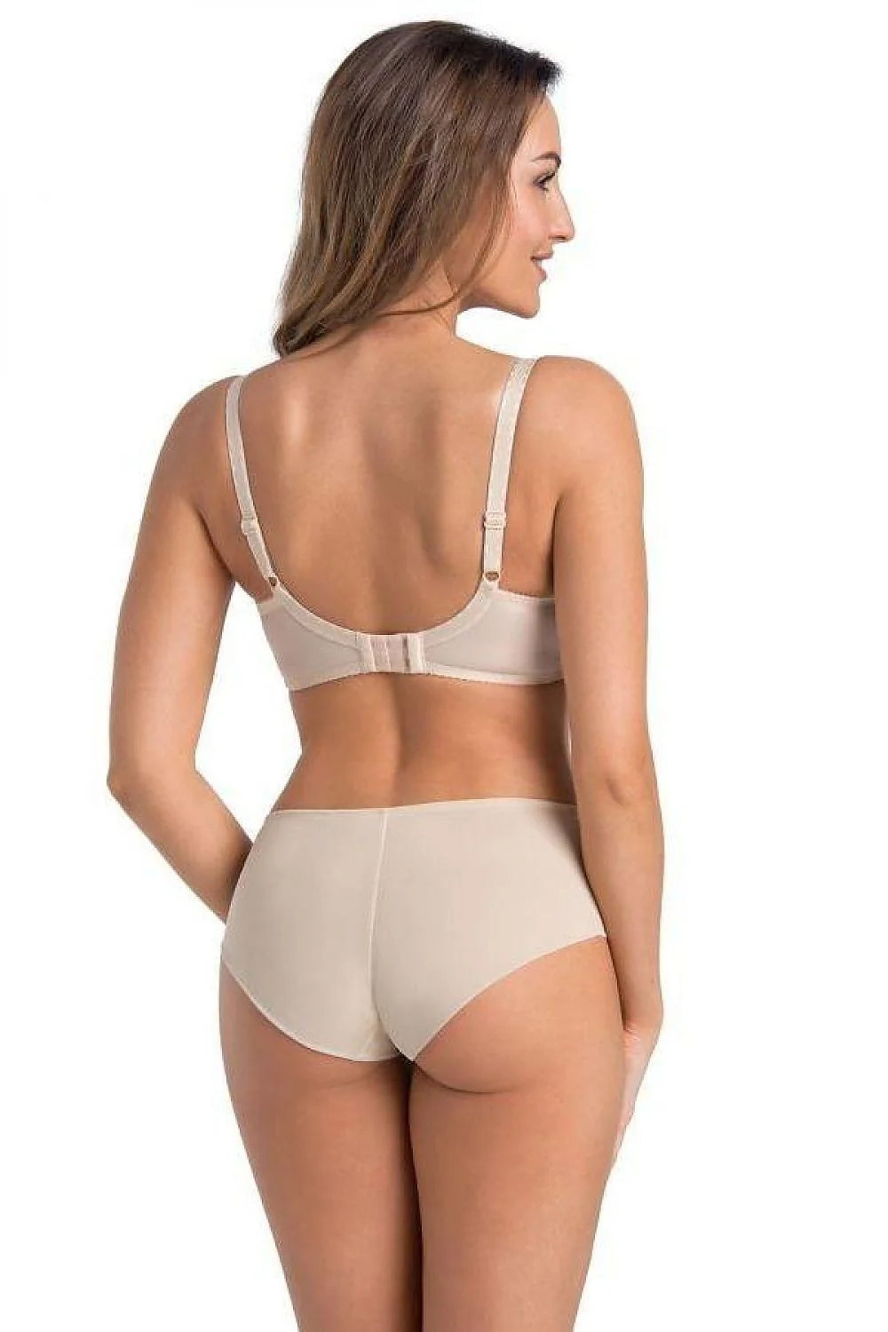Soutien-gorge allaitement Teyli beige dentelle satin armatures rembourré confort maternité