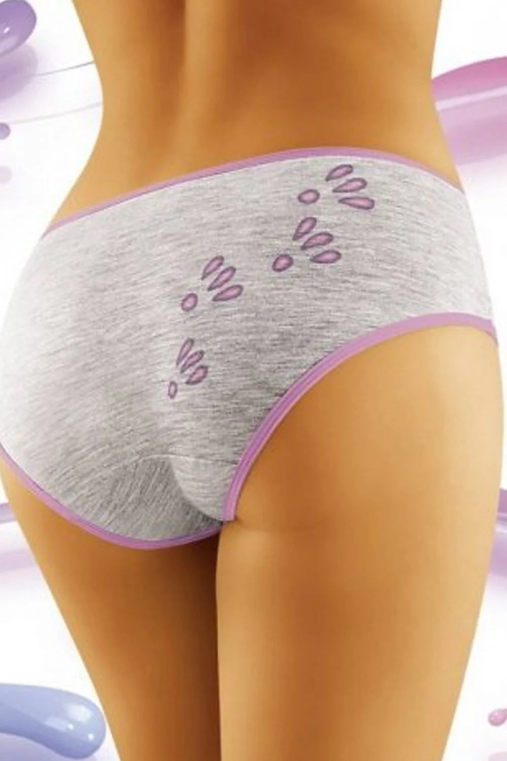 Culotte en coton stretch Wolbar FunnyLine ludique et confortable avec motif chauve-souris violet femme