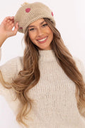Beret en laine mérinos avec motifs fantaisie, pull col en V, look casual chic, robe Oversize, Women's Fashion