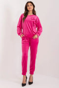 Ensemble femme Italie Moda velours rose style décontracté-chic épaule nouée taille élastiquée occasion city