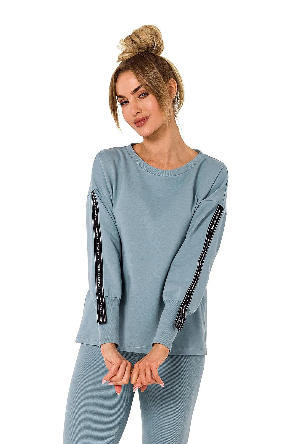 Ensemble pull et jupe femme verte vive manches longues style sportif coton élasthanne